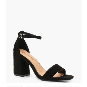 Boohoo Wide Fit Black Block Heels